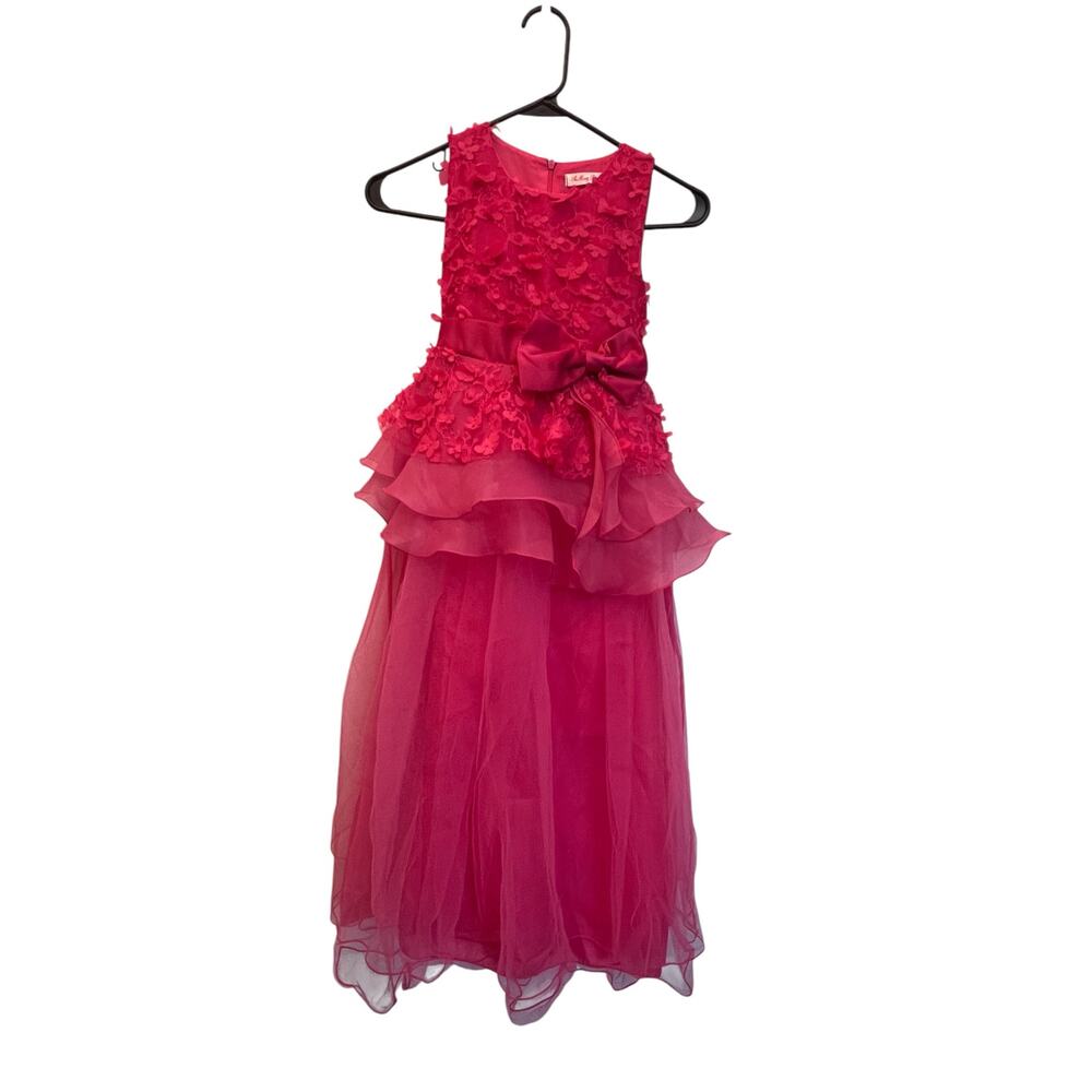 Ai Meng Baby Ruffle Formal Dress Girls Size 8 
Dark Pink Homecoming ,Pageant